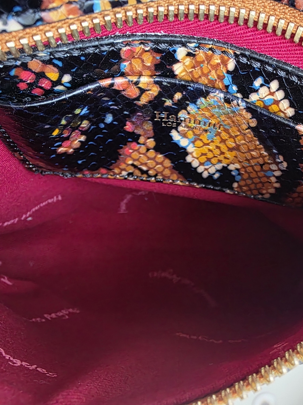 Hammitt Tony Small Botanical Snake Print Leather Crossbody Brushed Gold - Picture 14 of 15